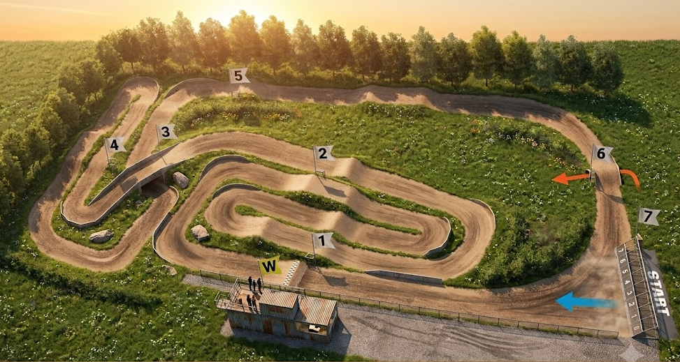 Circuit layout MCV de Belt motocross baan 1030 meter